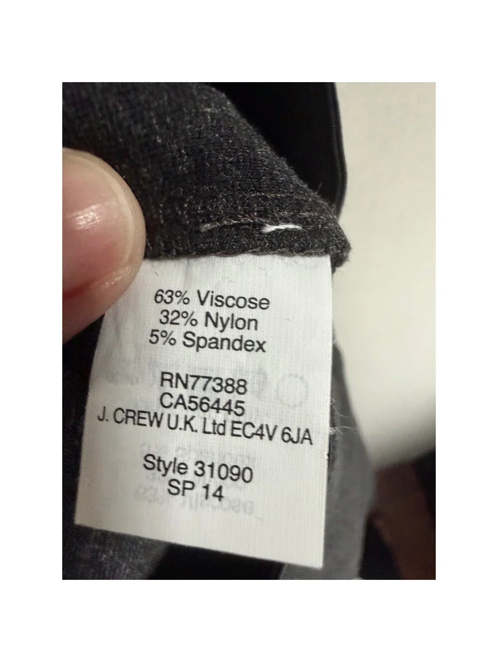 J.Crew Pixie Pant Charcoal Gray Ponte Knit Back Zip Leggings 31090 Womens 2R